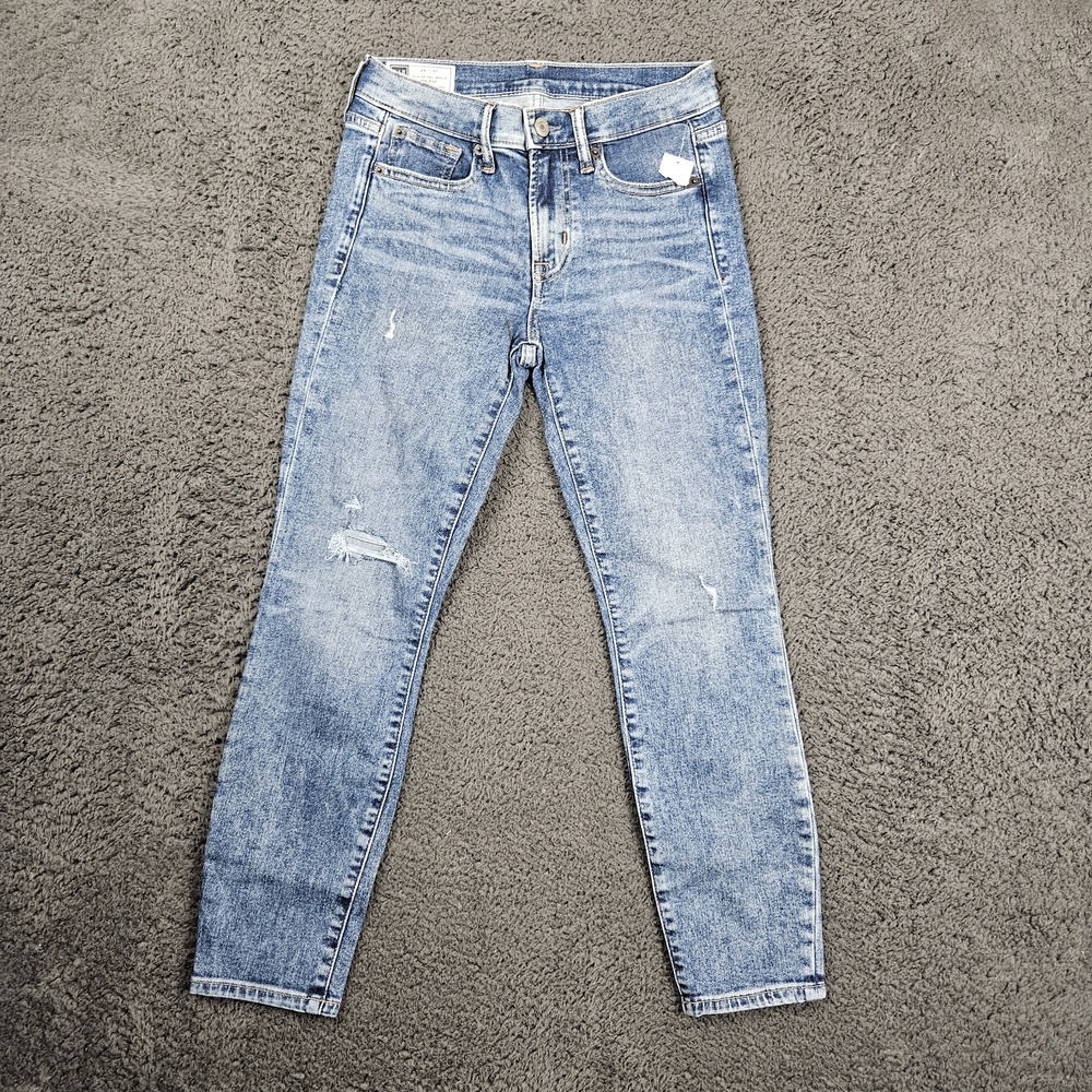 Gap Denim Jeans Womens Size 25 0P True Skinny Ankle Mid‎ Rise Acid Wash
